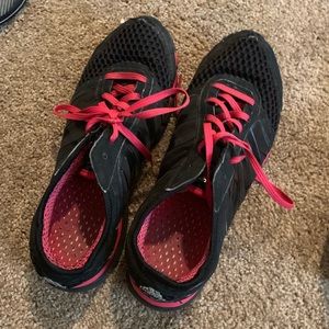 Adidas Black and Pink Tennis Shoes